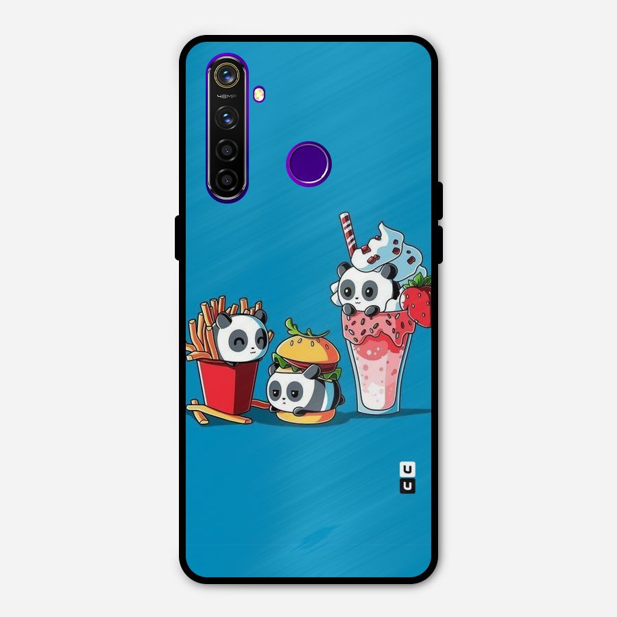Panda Lazy Metal Back Case for Realme 5 Pro