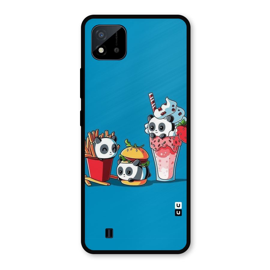 Panda Lazy Metal Back Case for Realme C11 2021