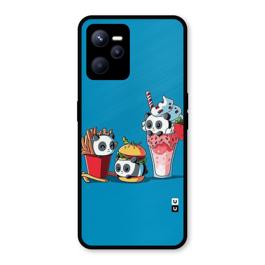 Panda Lazy Metal Back Case for Realme C35