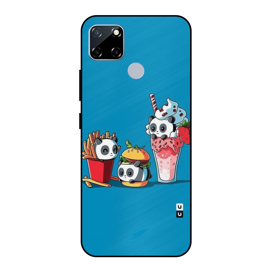 Panda Lazy Metal Back Case for Realme Narzo 20