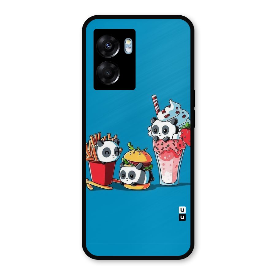 Panda Lazy Metal Back Case for Realme Narzo 50 5G