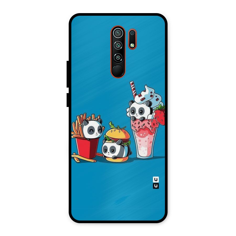 Panda Lazy Metal Back Case for Redmi 9 Prime