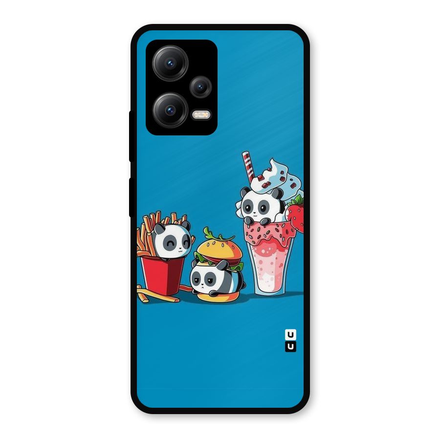 Panda Lazy Metal Back Case for Redmi Note 12 5G