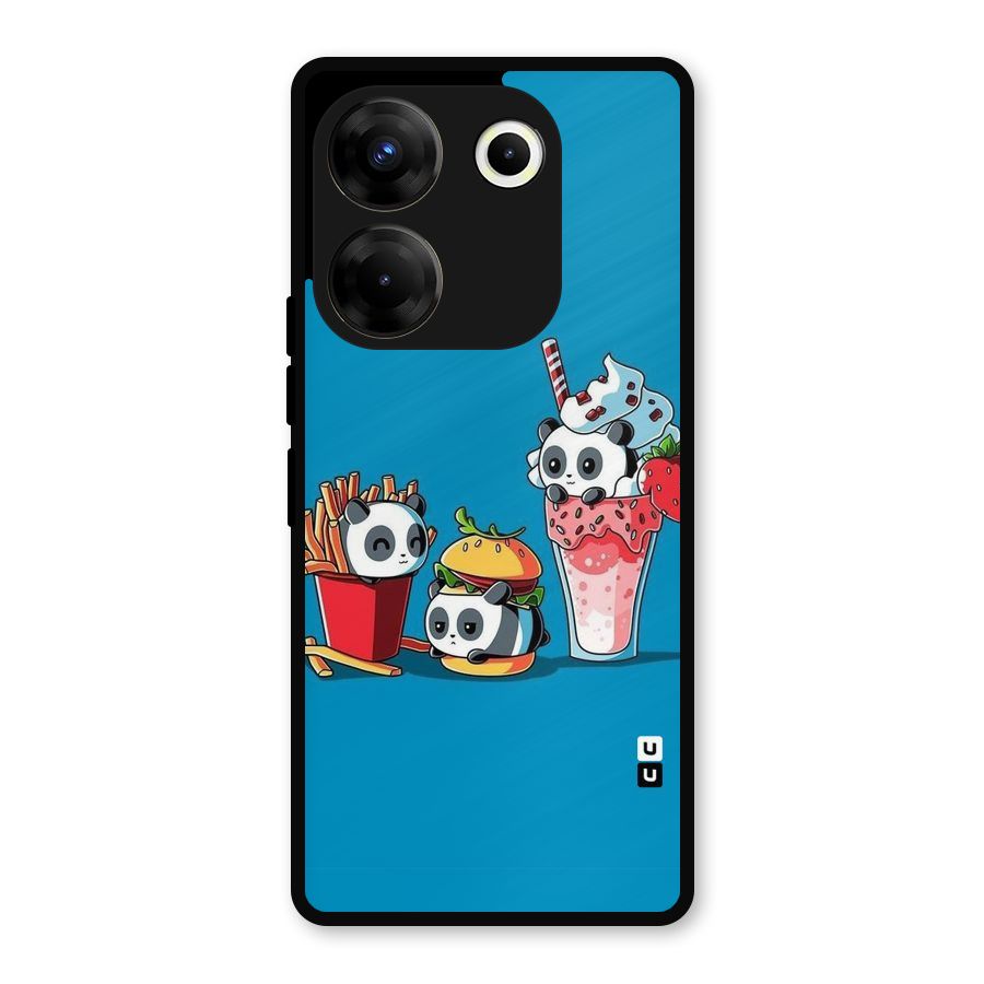 Panda Lazy Metal Back Case for Tecno Camon 20