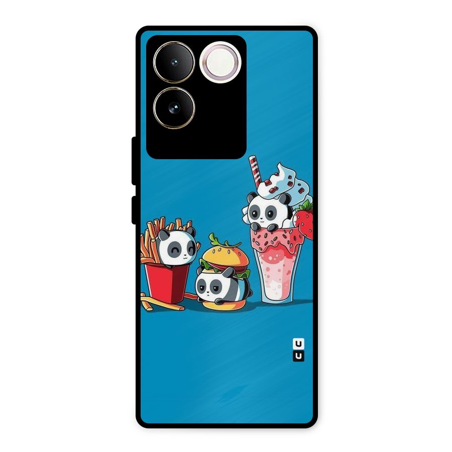 Panda Lazy Metal Back Case for Vivo T2 Pro