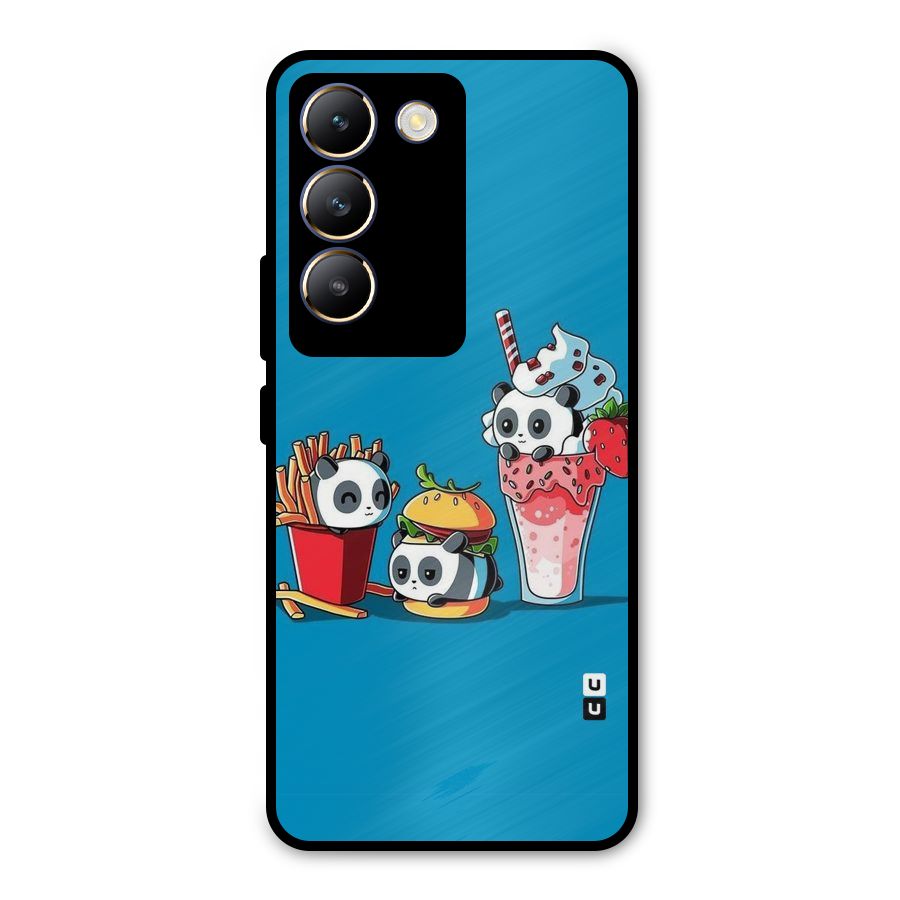 Panda Lazy Metal Back Case for Vivo T3 5G
