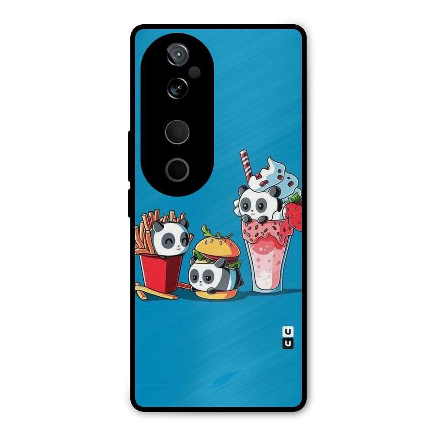 Panda Lazy Metal Back Case for Vivo T3 Ultra