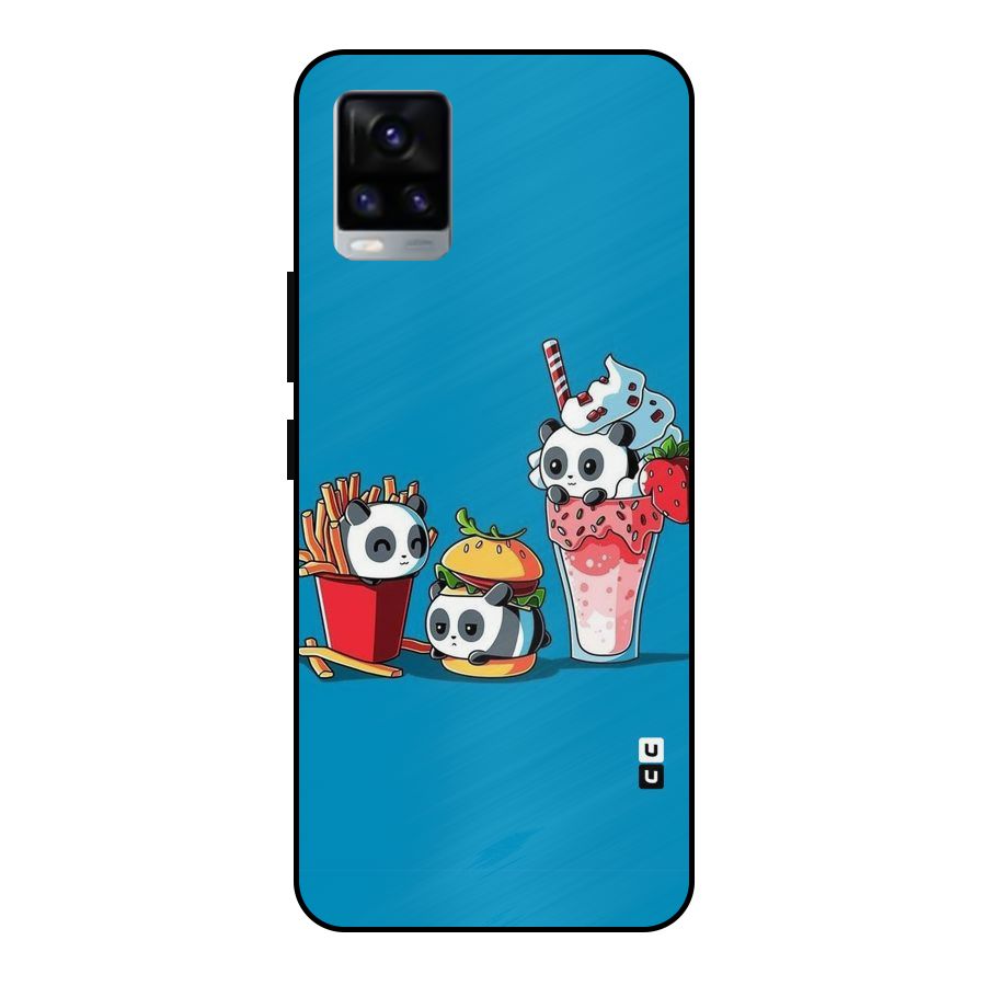 Panda Lazy Metal Back Case for Vivo V20 2021