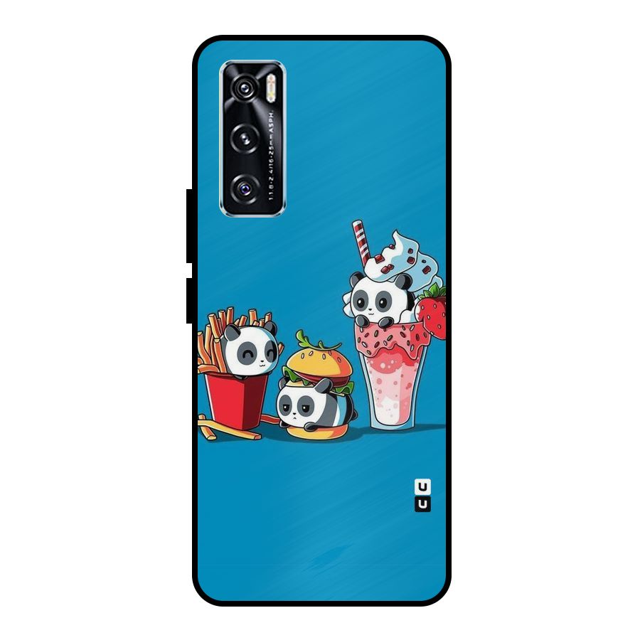 Panda Lazy Metal Back Case for Vivo V20 SE
