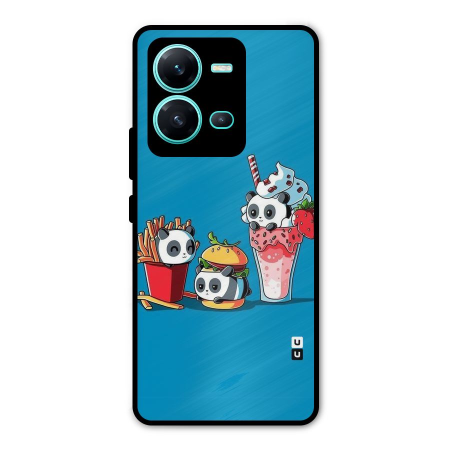 Panda Lazy Metal Back Case for Vivo V25