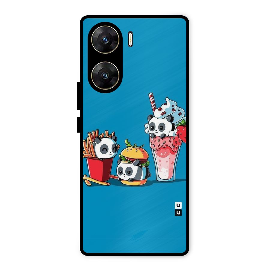 Panda Lazy Metal Back Case for Vivo V29e