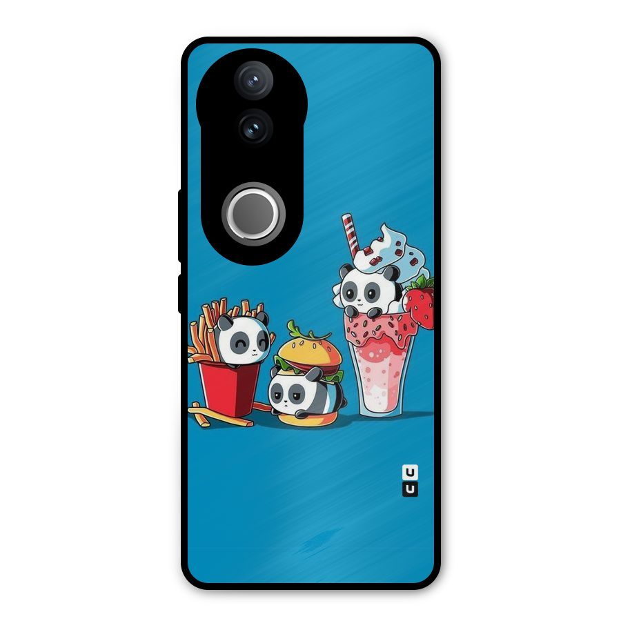 Panda Lazy Metal Back Case for Vivo V50