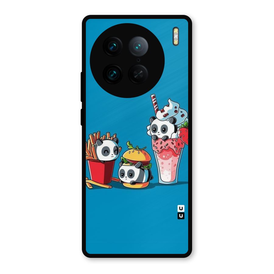 Panda Lazy Metal Back Case for Vivo X90 Pro