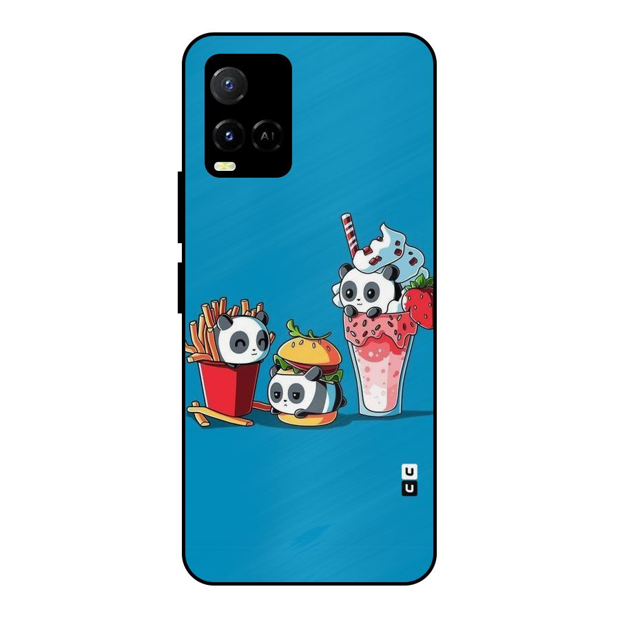 Panda Lazy Metal Back Case for Vivo Y21A