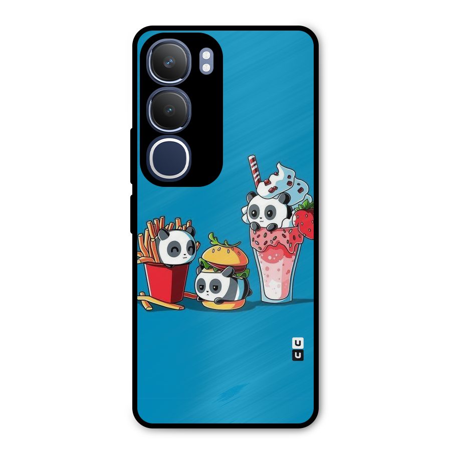 Panda Lazy Metal Back Case for Vivo Y29