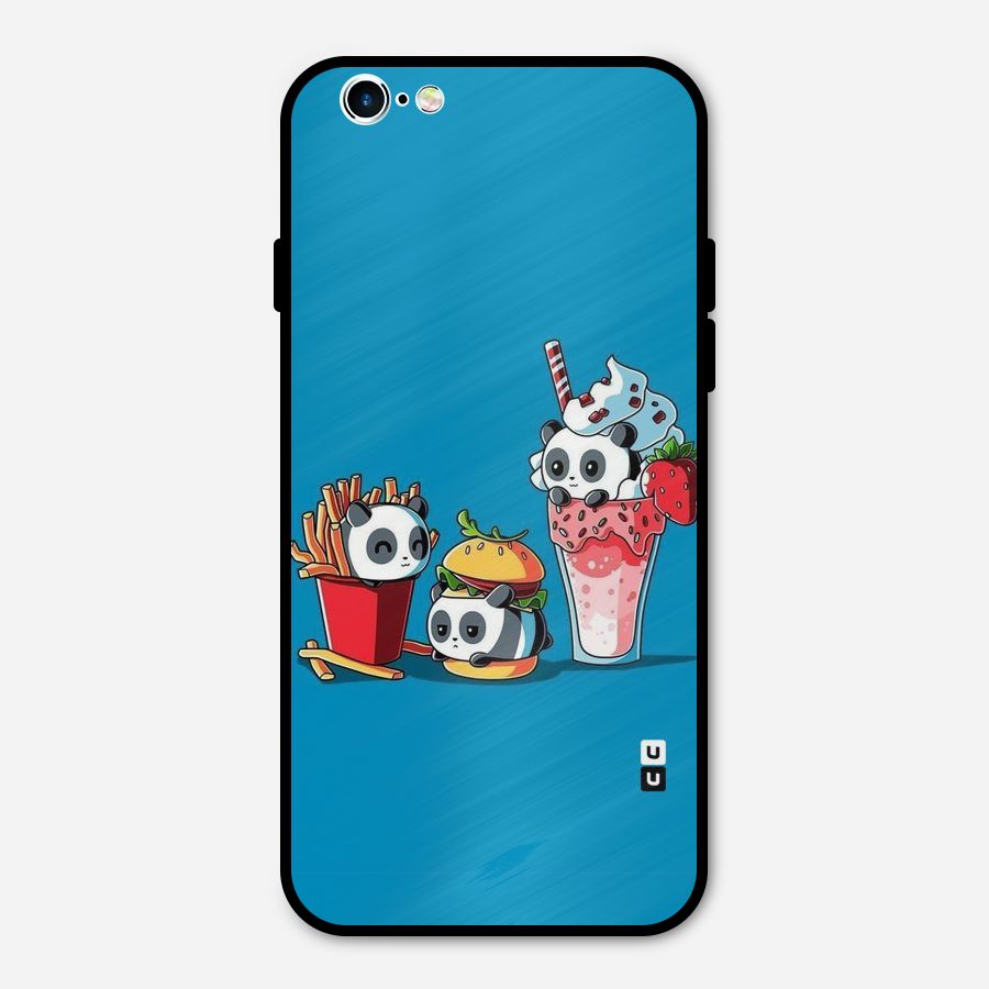 Panda Lazy Metal Back Case for iPhone 6 6s