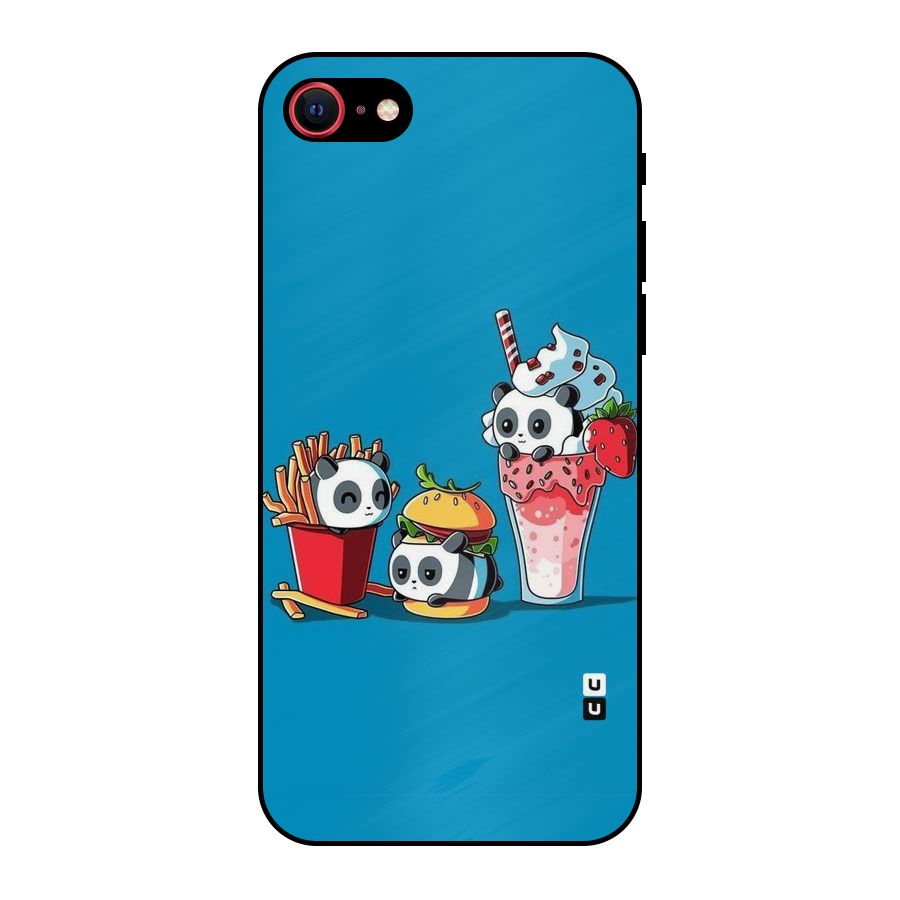 Panda Lazy Metal Back Case for iPhone 7