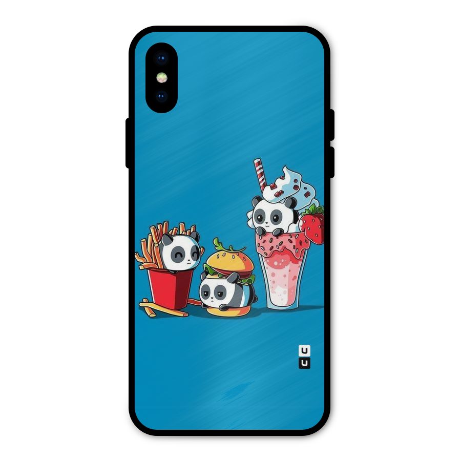 Panda Lazy Metal Back Case for iPhone X