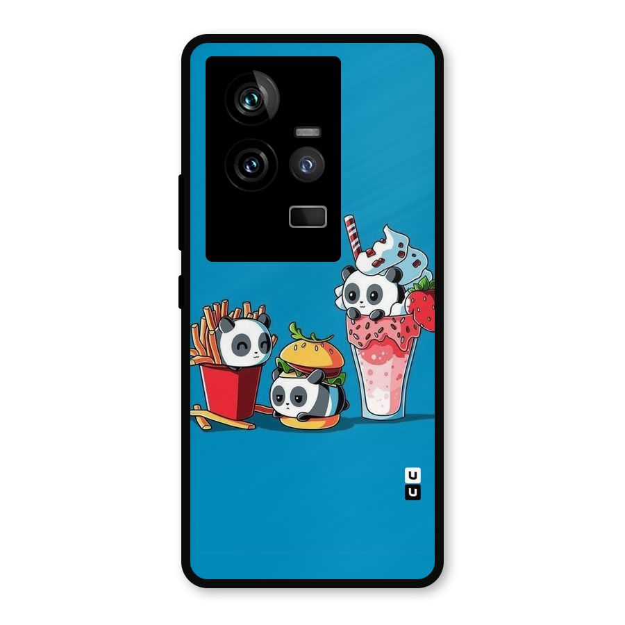 Panda Lazy Metal Back Case for iQOO 11 5G