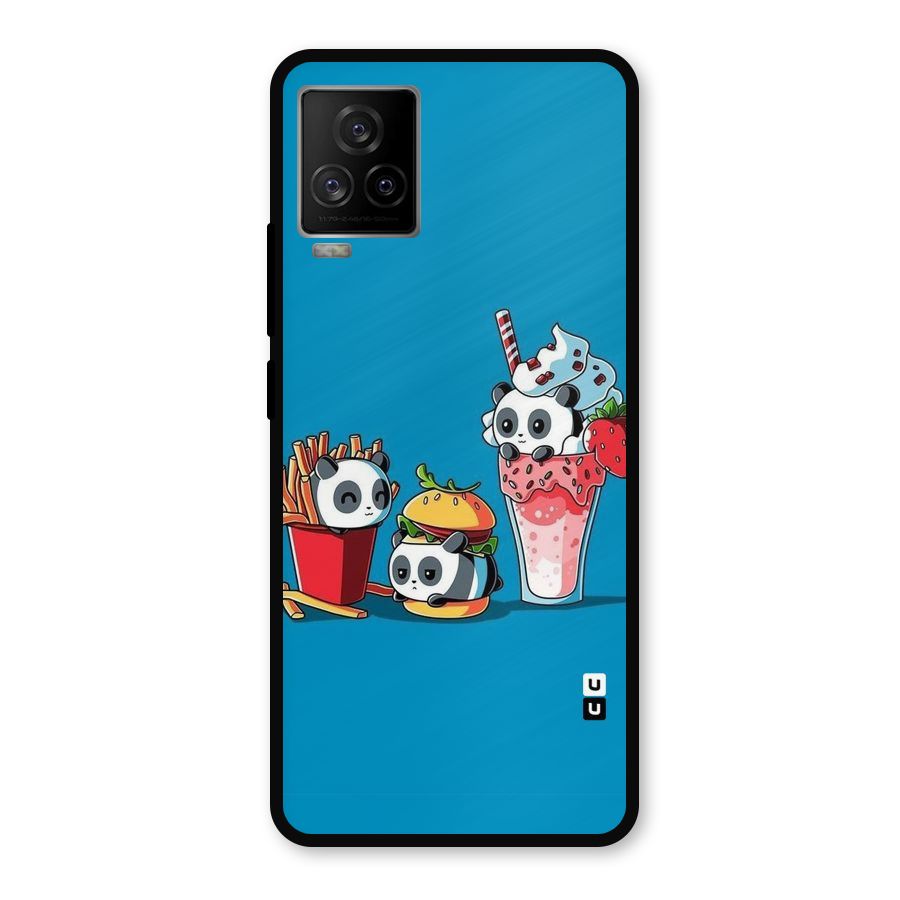 Panda Lazy Metal Back Case for iQOO 7 Legend 5G