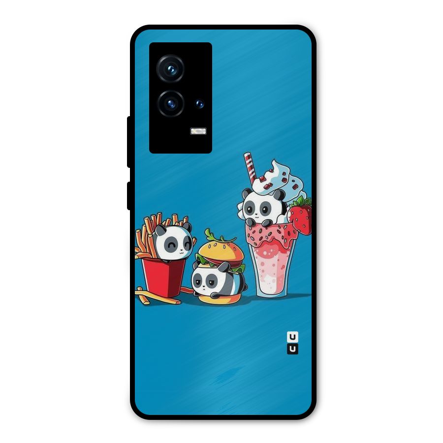 Panda Lazy Metal Back Case for iQOO 9 5G