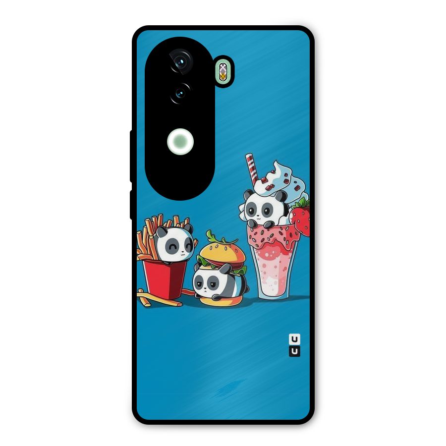 Panda Lazy Metal Back Case for iQOO Z9s