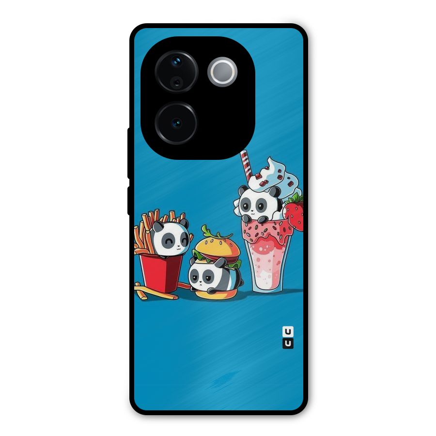 Panda Lazy Metal Back Case for iQOO Z9s Pro