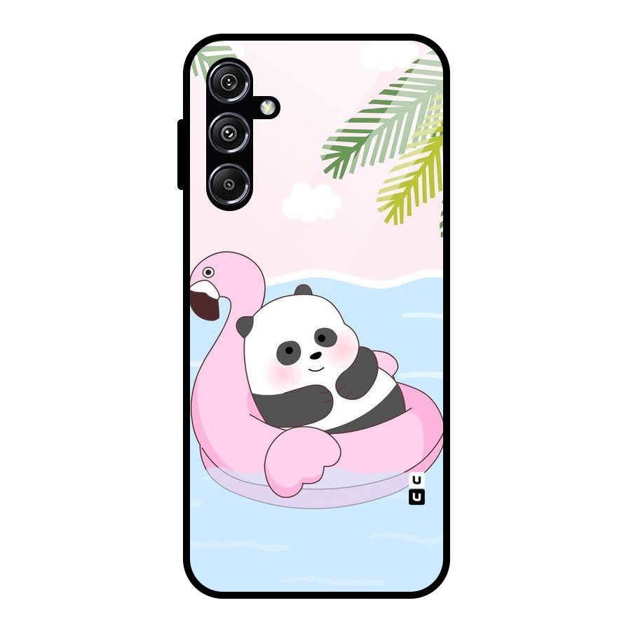 Panda Swim Glass Back Case for Galaxy M34 5G