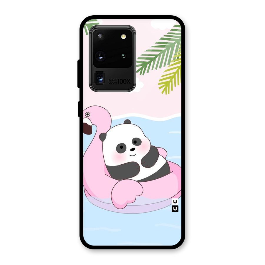 Panda Swim Glass Back Case for Galaxy S20 Ultra