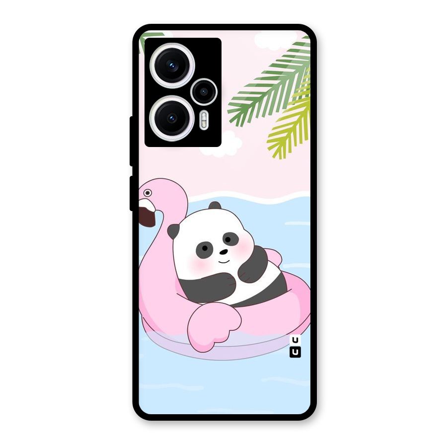 Panda Swim Glass Back Case for Poco F5