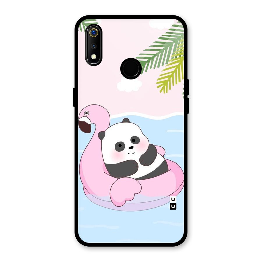 Panda Swim Glass Back Case for Realme 3i