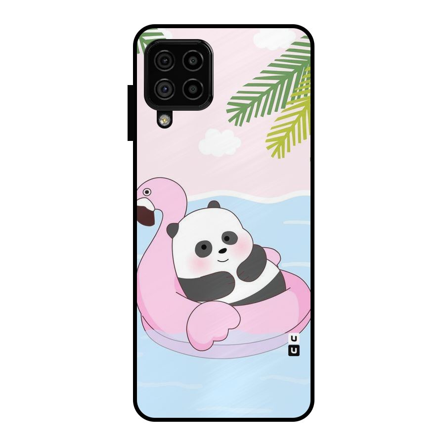 Panda Swim Metal Back Case for Galaxy A22 4G