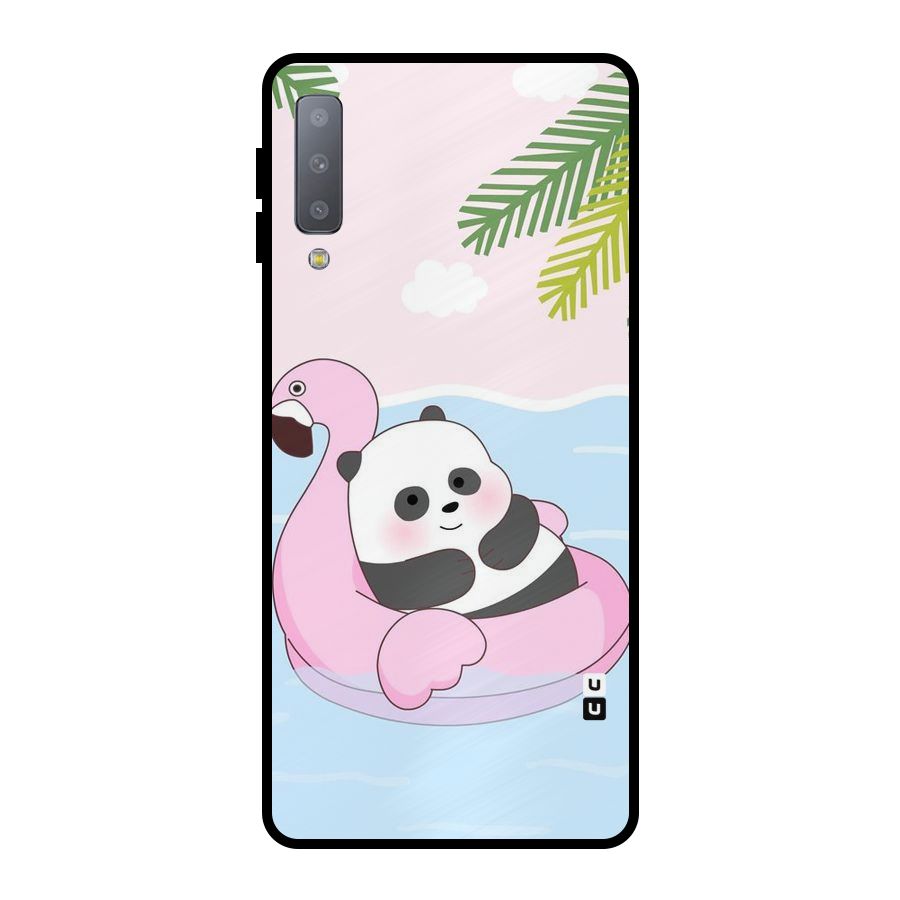 Panda Swim Metal Back Case for Galaxy A7 (2018)