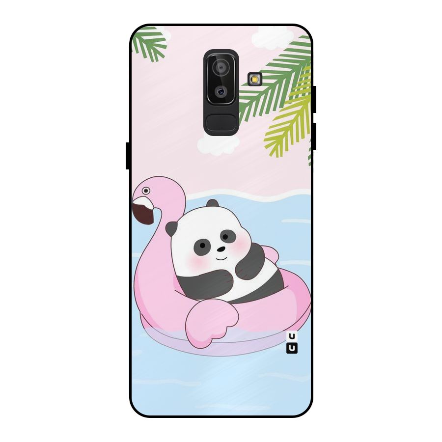 Panda Swim Metal Back Case for Galaxy J8