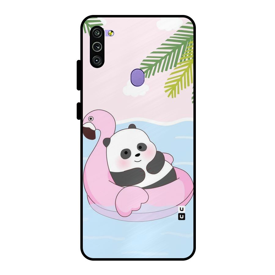 Panda Swim Metal Back Case for Galaxy M11