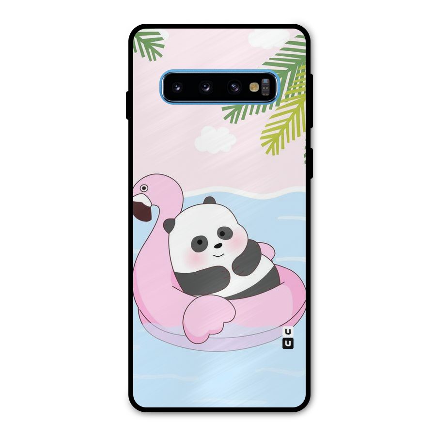 Panda Swim Metal Back Case for Galaxy S10