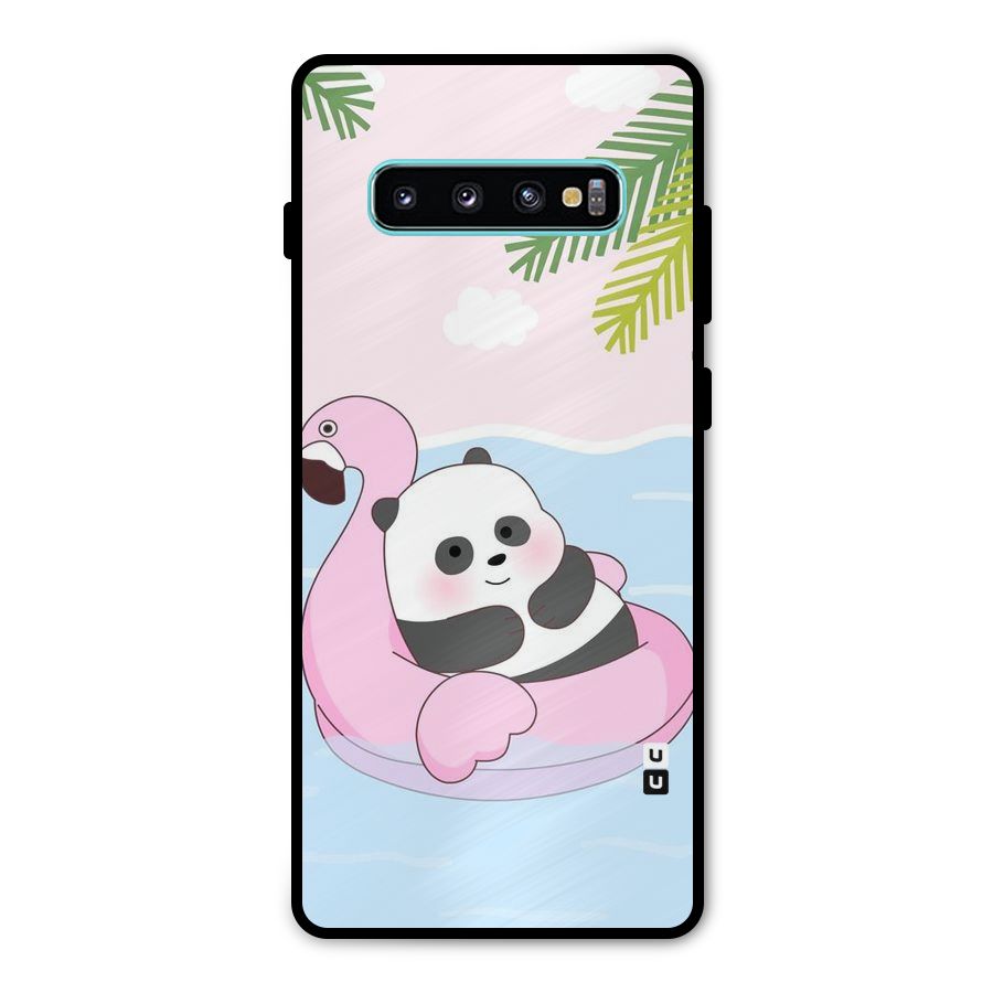 Panda Swim Metal Back Case for Galaxy S10 Plus