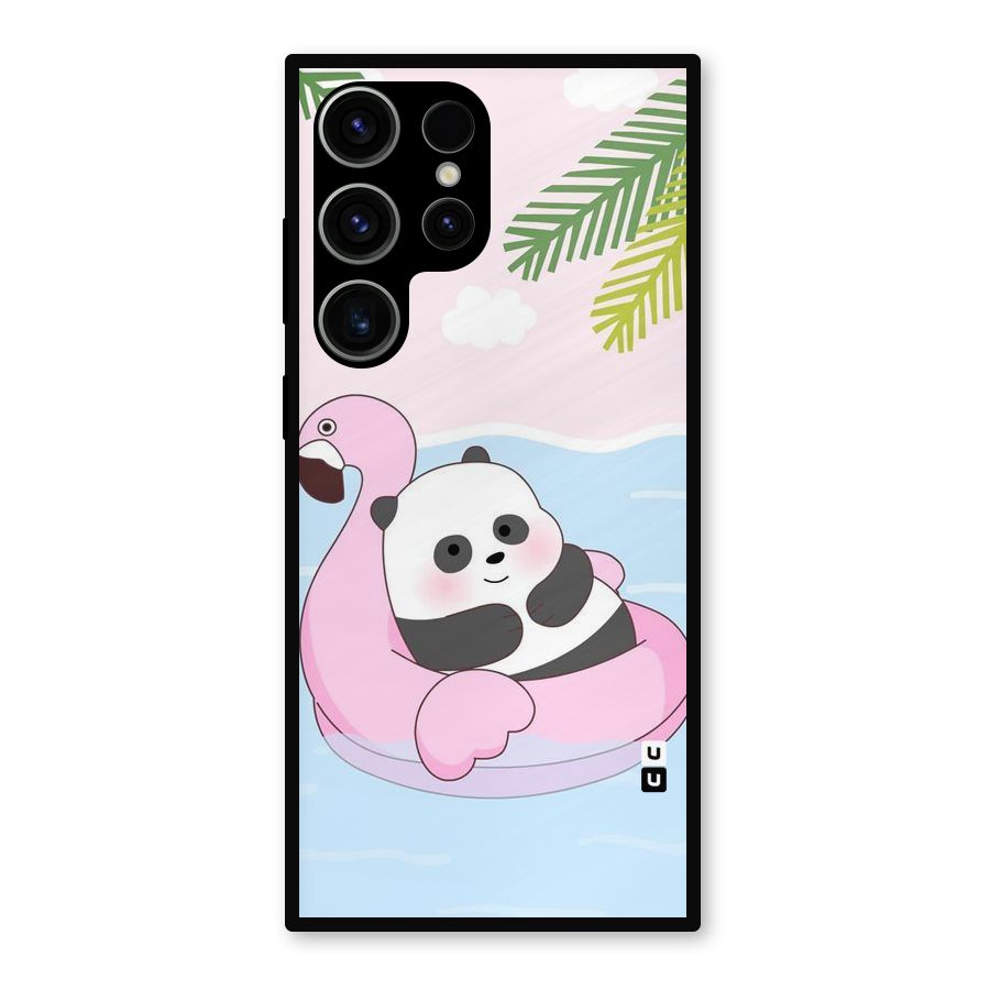 Panda Swim Metal Back Case for Galaxy S23 Ultra