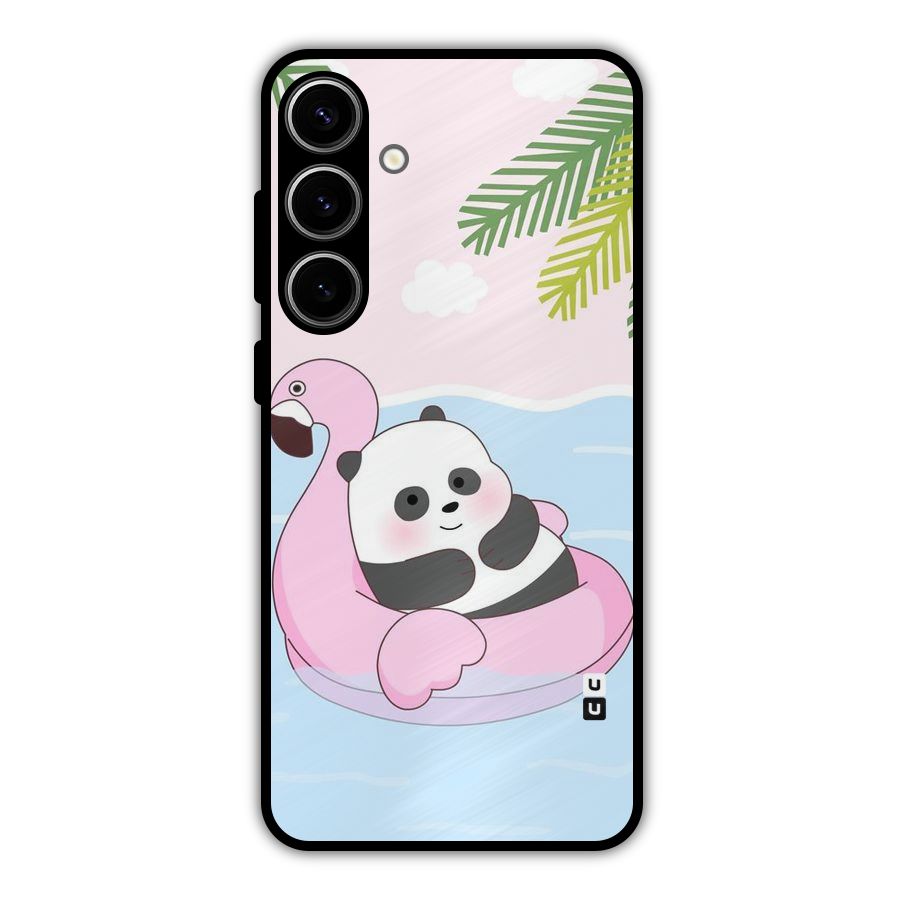 Panda Swim Metal Back Case for Galaxy S24 Plus