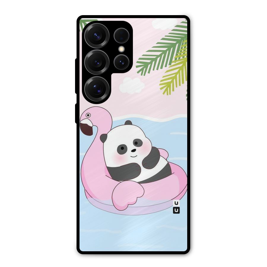 Panda Swim Metal Back Case for Galaxy S25 Ultra