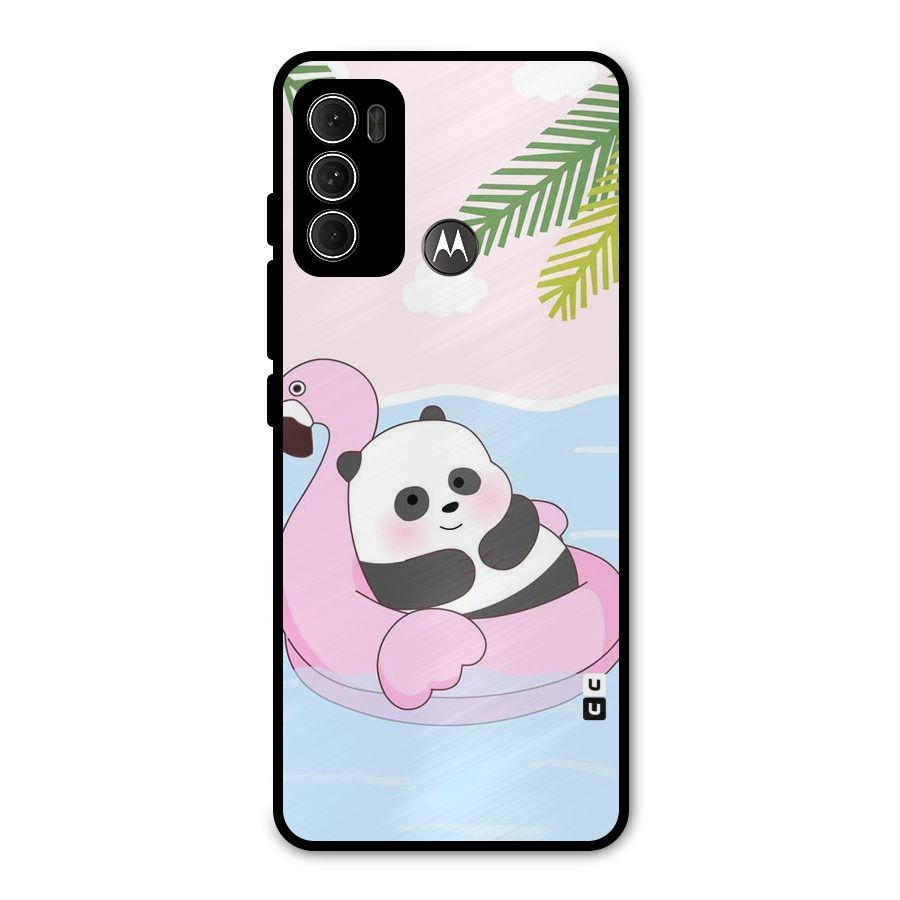 Panda Swim Metal Back Case for Moto G60