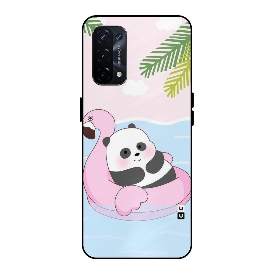Panda Swim Metal Back Case for Oppo A74 5G