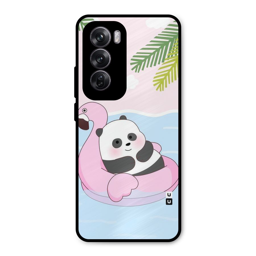 Panda Swim Metal Back Case for Oppo Reno12 Pro