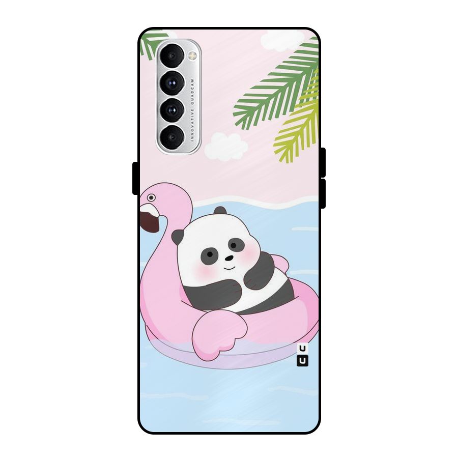Panda Swim Metal Back Case for Oppo Reno4 Pro