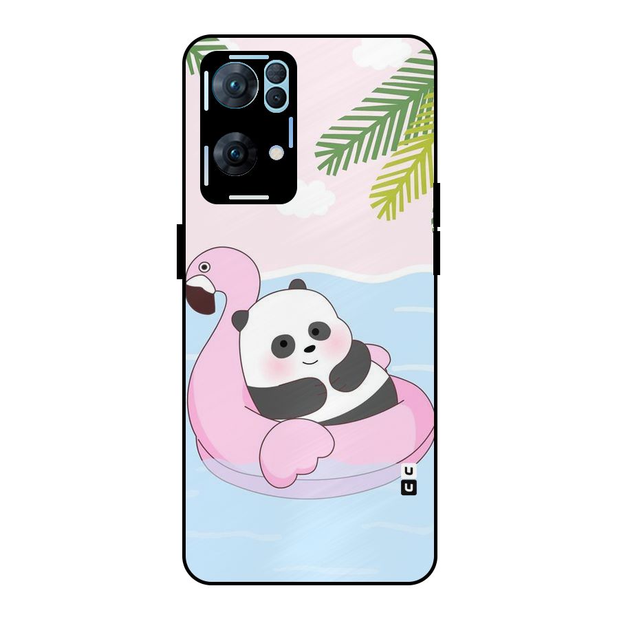 Panda Swim Metal Back Case for Oppo Reno7 Pro 5G
