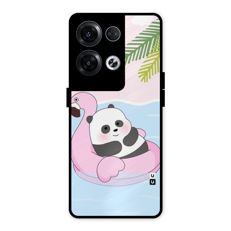 Panda Swim Metal Back Case for Oppo Reno8 Pro 5G