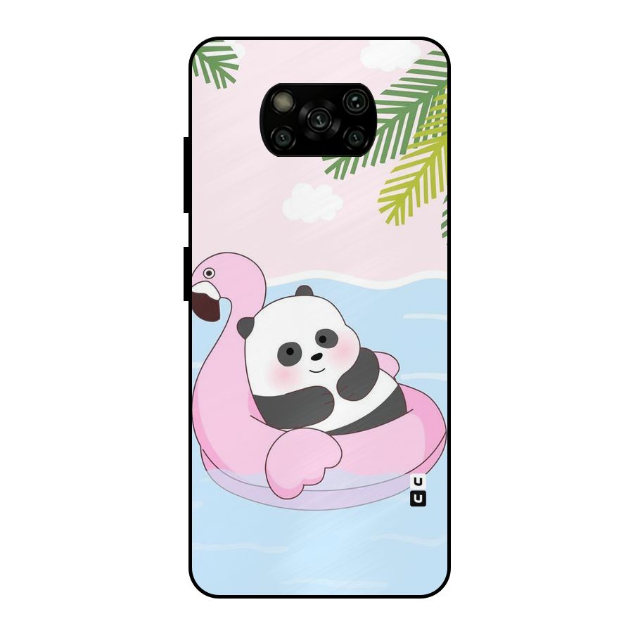 Panda Swim Metal Back Case for Poco X3