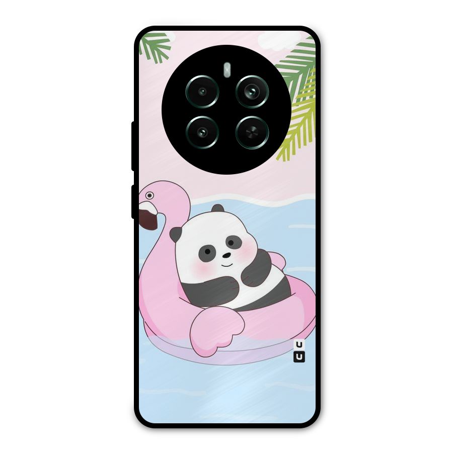 Panda Swim Metal Back Case for Realme 12 Pro Plus