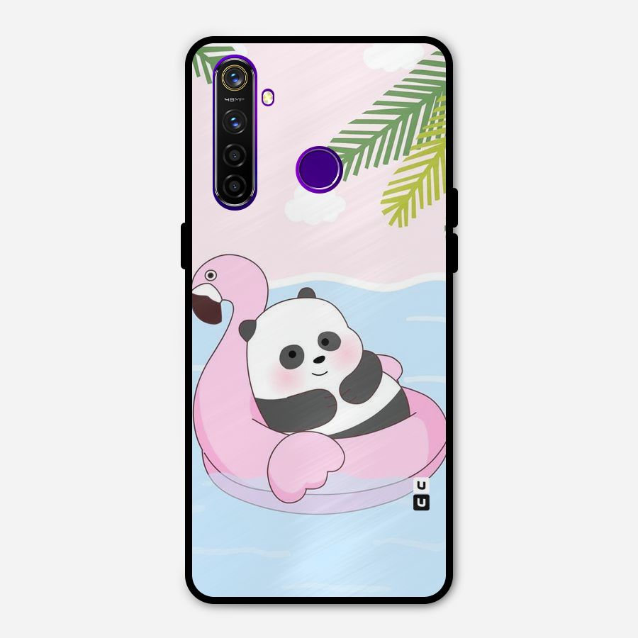 Panda Swim Metal Back Case for Realme 5 Pro