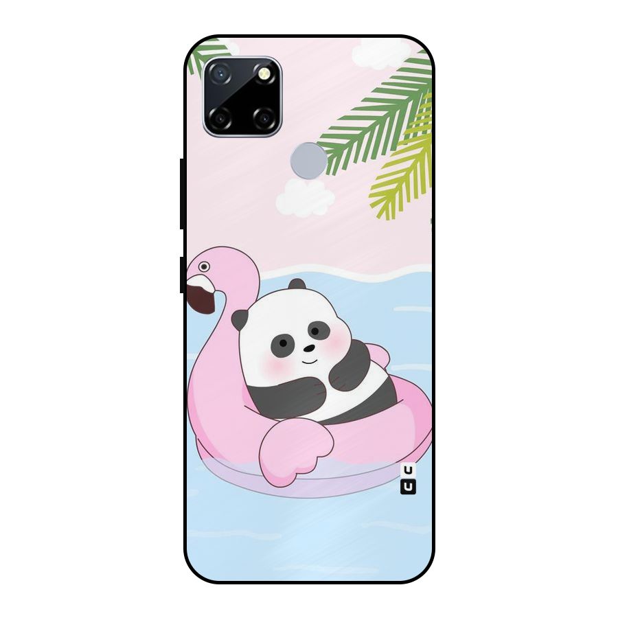 Panda Swim Metal Back Case for Realme Narzo 30A